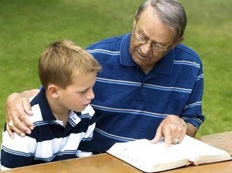 grandpa and grandson reading the bible Copy